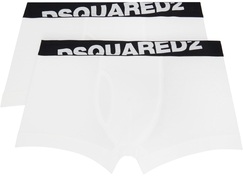 Dsquared2 Two-pack White Boxer Briefs In 100 White