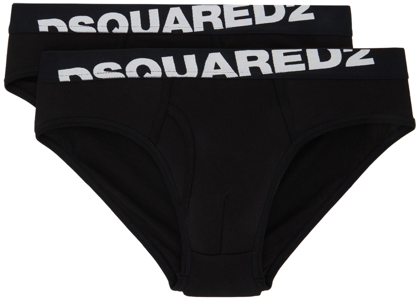 Dsquared2 Two-pack Black Briefs In 001 Black