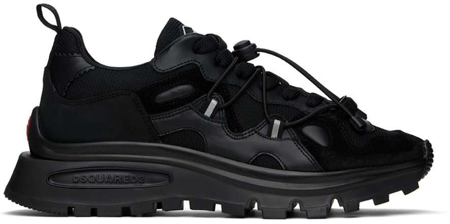 Dsquared2 Black Run Ds2 Sneakers In M436 Black+black
