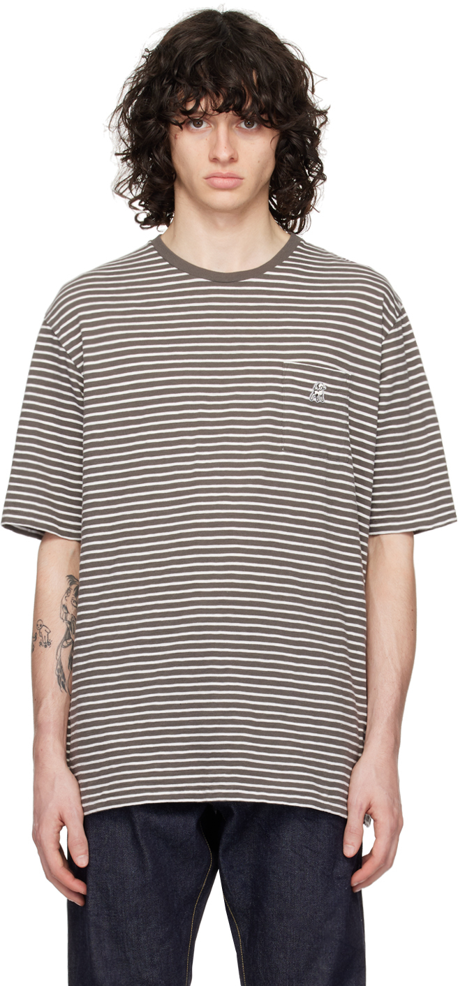Gray & White Striped T-Shirt