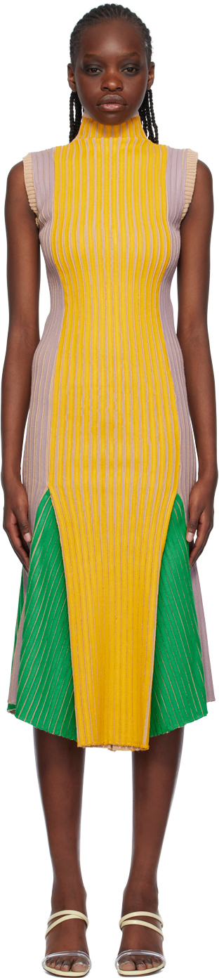 SSENSE Exclusive Green & Yellow Midi Dress