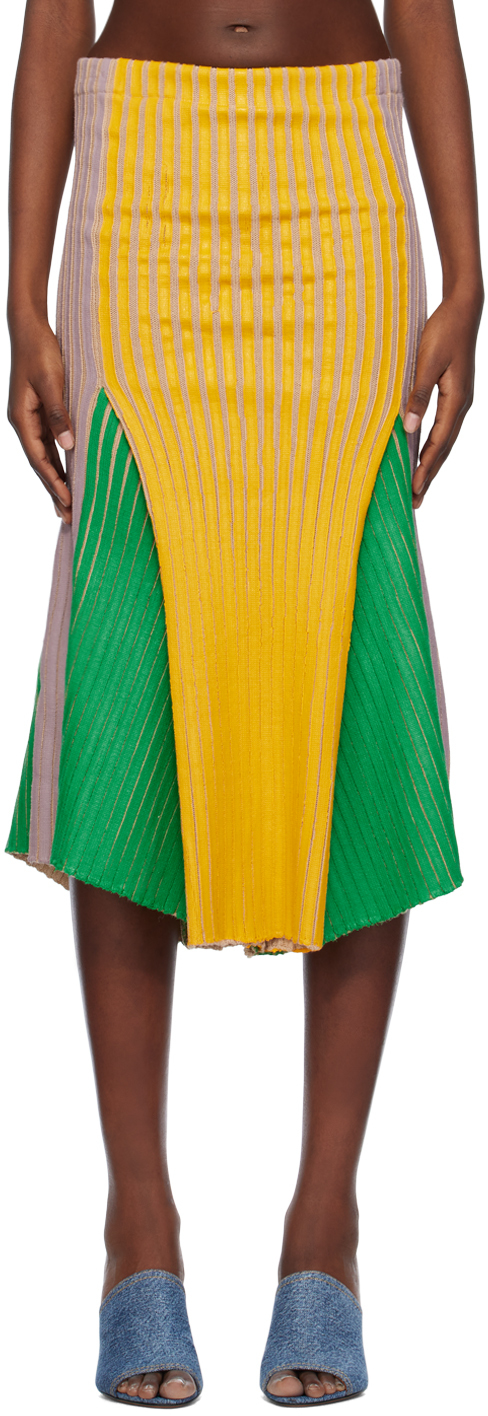 SSENSE Exclusive Green & Yellow Midi Skirt