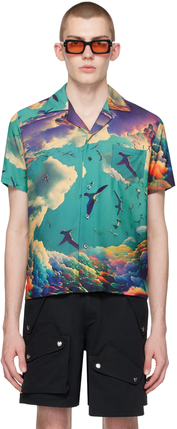 Shop Members Of The Rage Multicolor Graphic Shirt In Sky Print