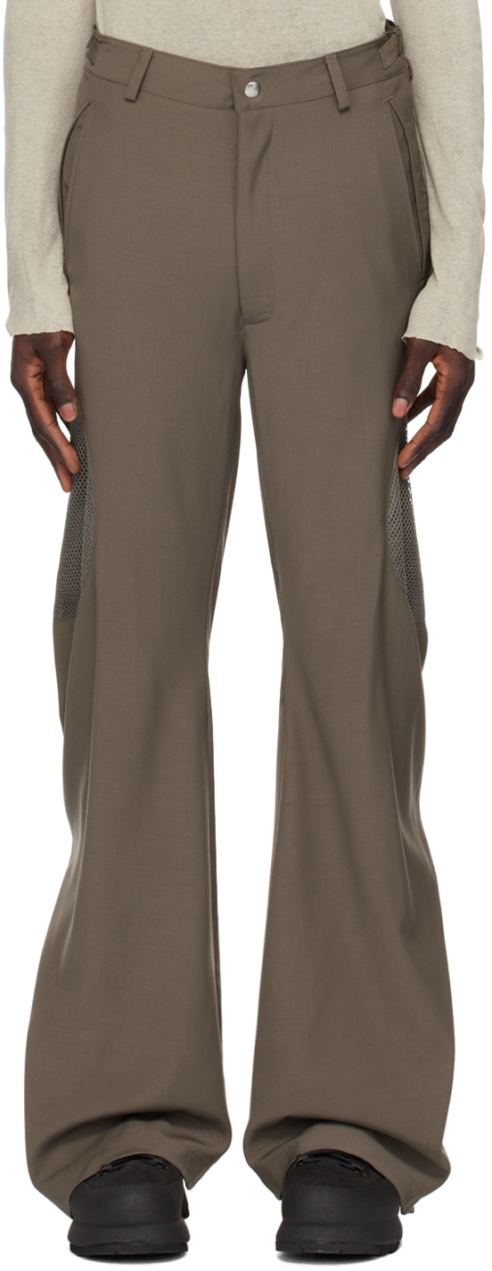 Taupe Zip Panel Trousers