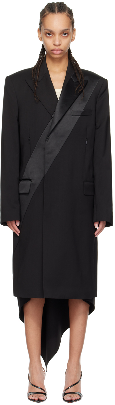 Shop Helmut Lang Black Tuxedo Coat In 001 Black