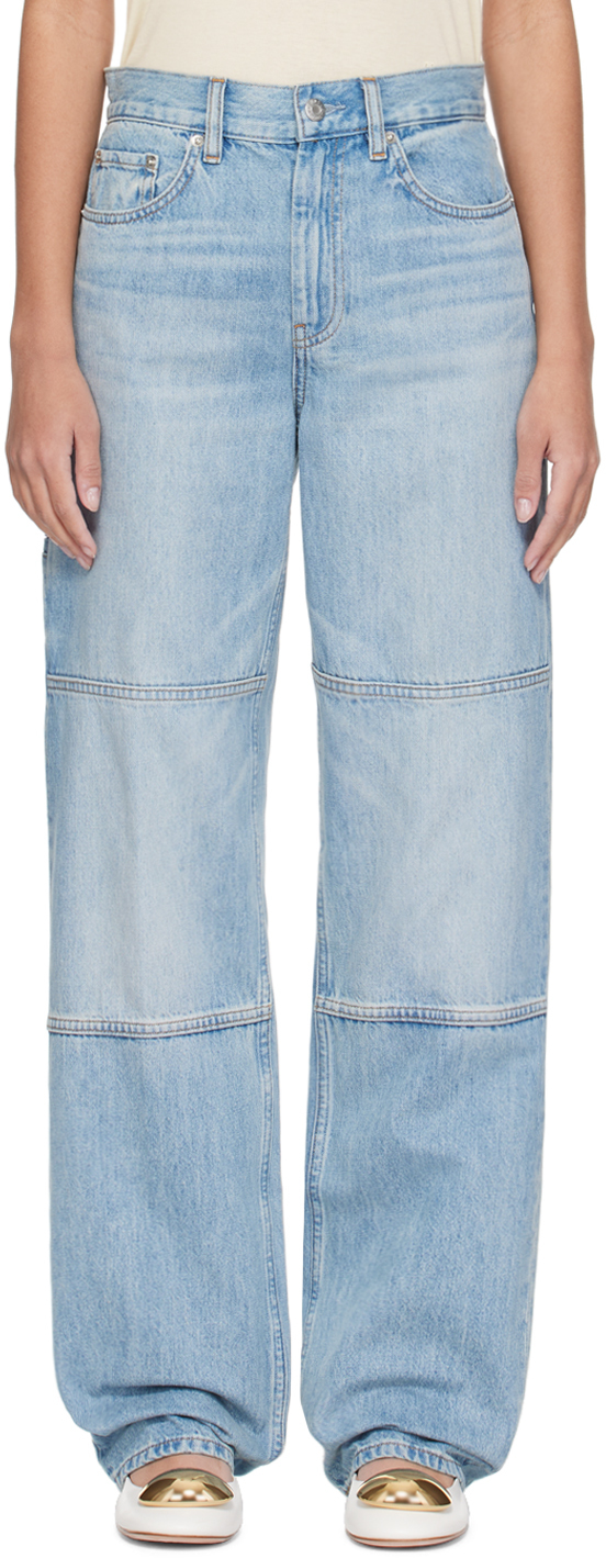Shop Helmut Lang Blue Carpenter Jeans In Light Indigo