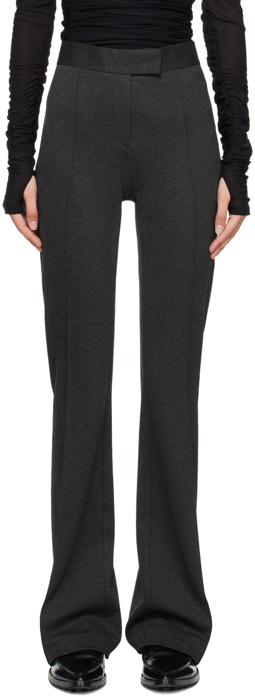 Helmut Lang Gray Flared Trousers In Charcoal - A00