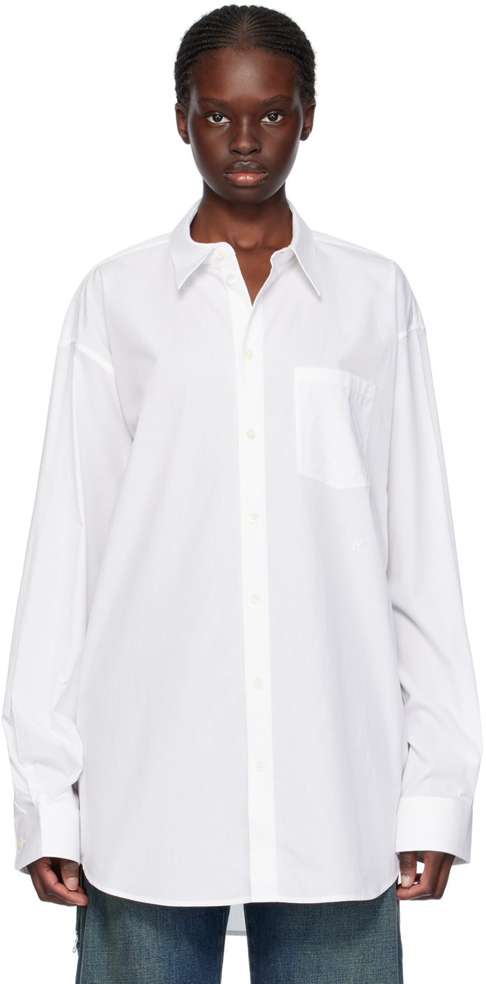Shop Helmut Lang White Oversized Shirt In 100 White