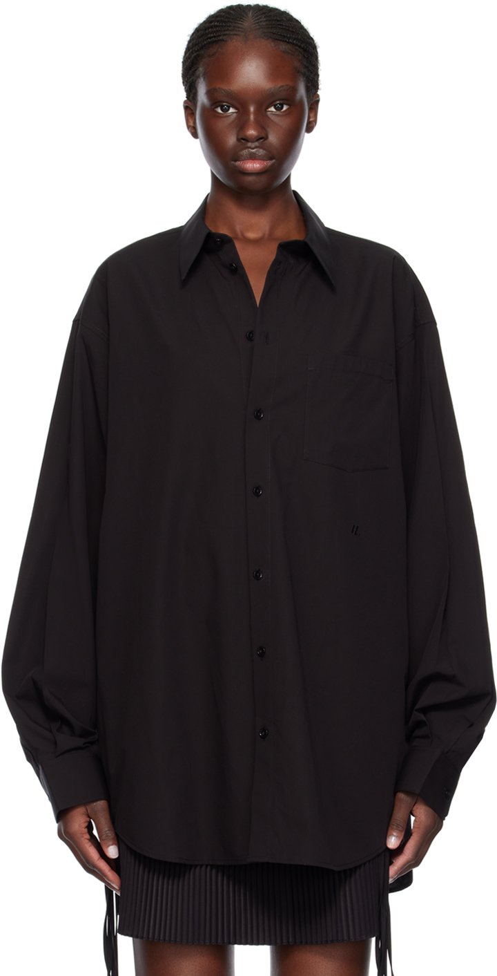 Shop Helmut Lang Black Oversized Shirt In 001 Black
