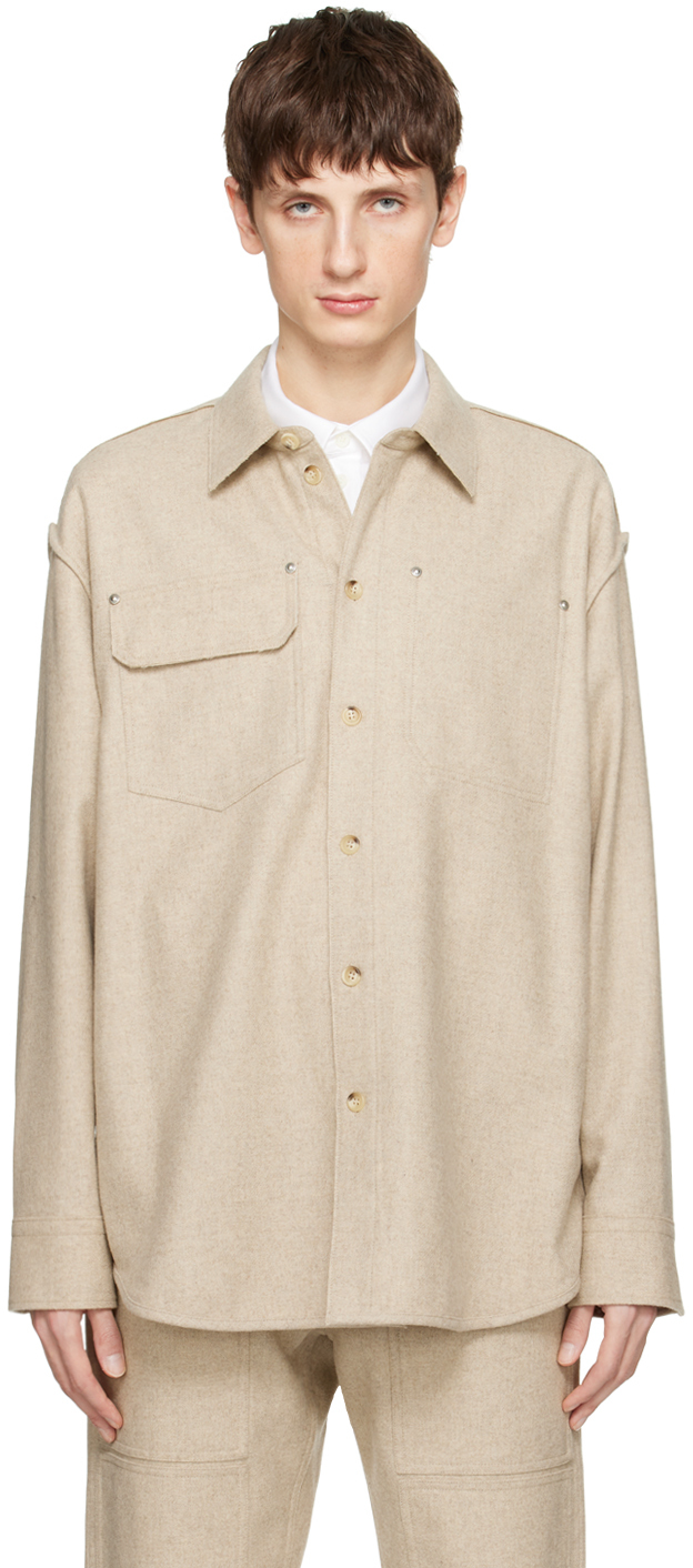 Helmut Lang Beige Buttoned Shirt