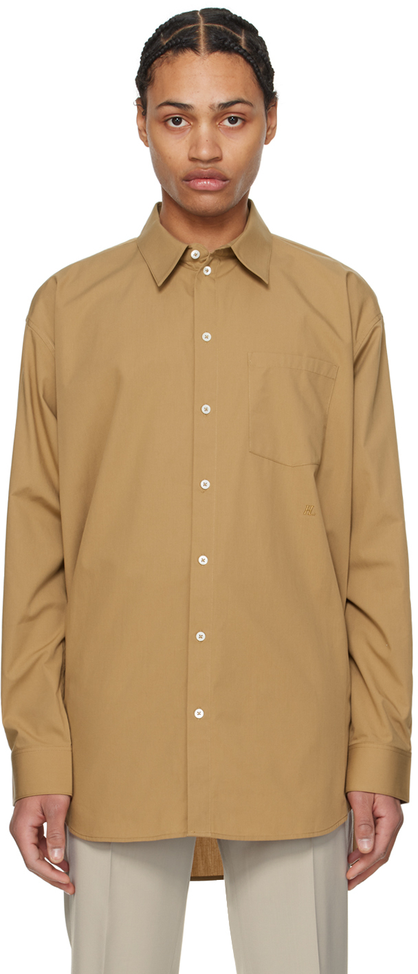 Shop Helmut Lang Tan Oversized Shirt In Trench - Ft2