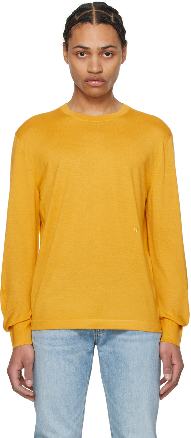 Shop Helmut Lang Yellow Curved Sleeve Sweater In Taxi Yellow - Wac