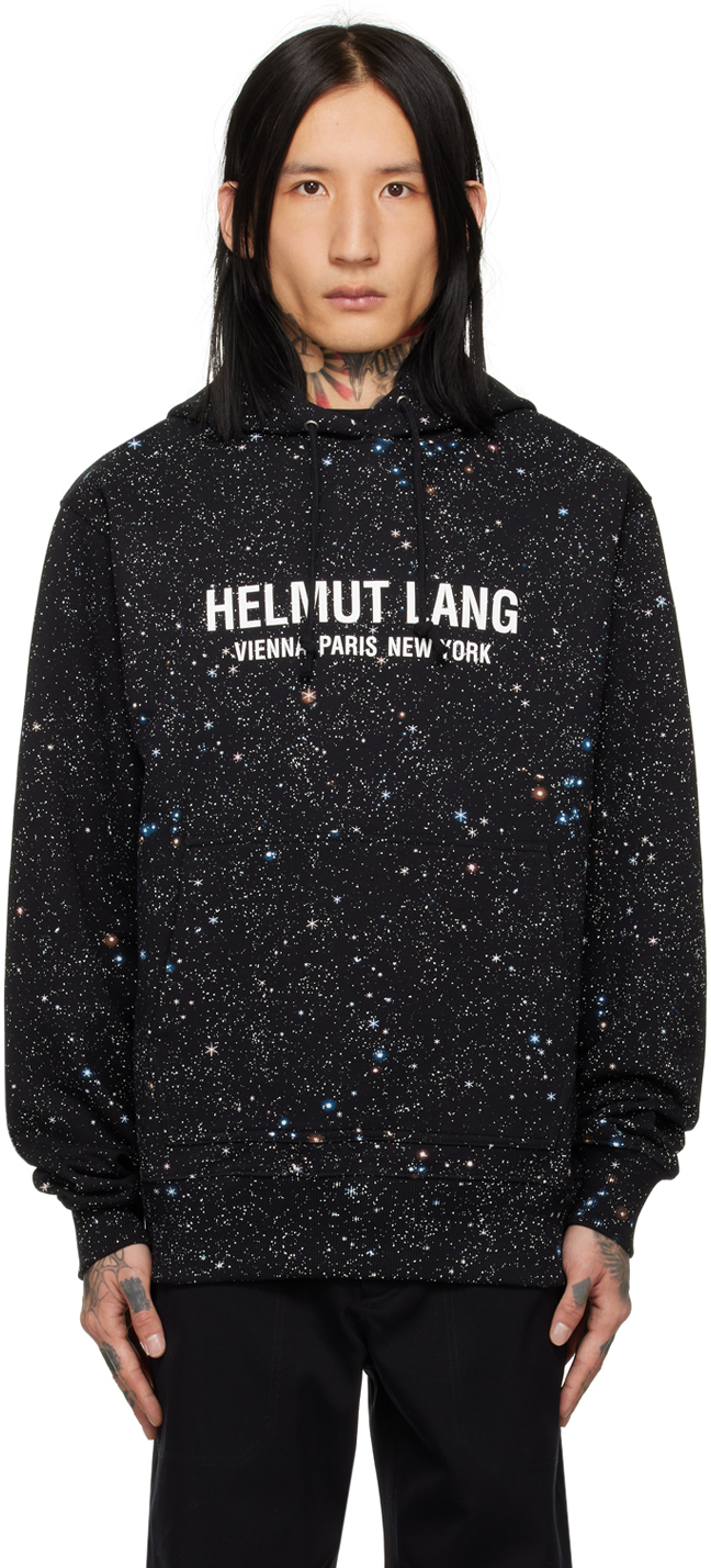 Shop Helmut Lang Black Space Hoodie