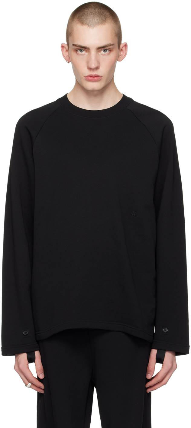 Shop Helmut Lang Black Raglan Sleeve Sweatshirt In Black - 001