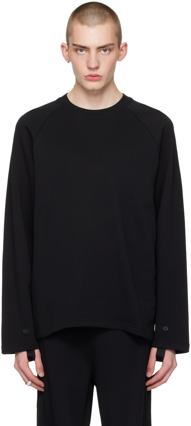 Helmut Lang: Black Raglan Sleeve Sweatshirt