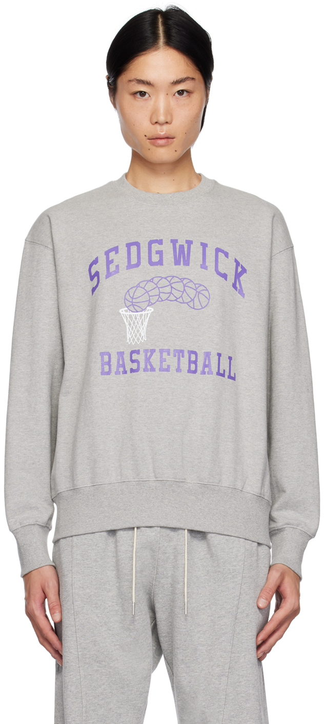 Uniform Bridge Gray 'basketball' Sweatshirt In 8% Melange