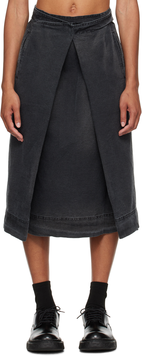 Shop Ymc You Must Create Black George Midi Skirt In 01-black