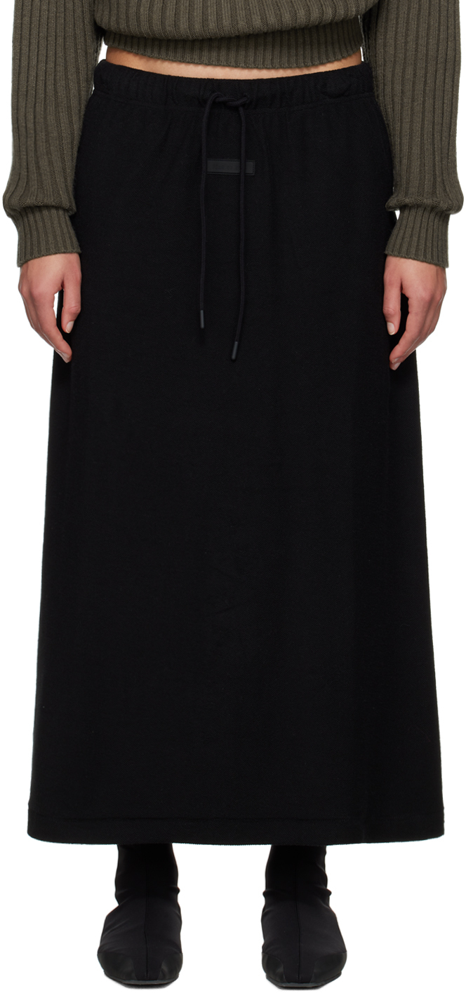 Black Long Midi Skirt