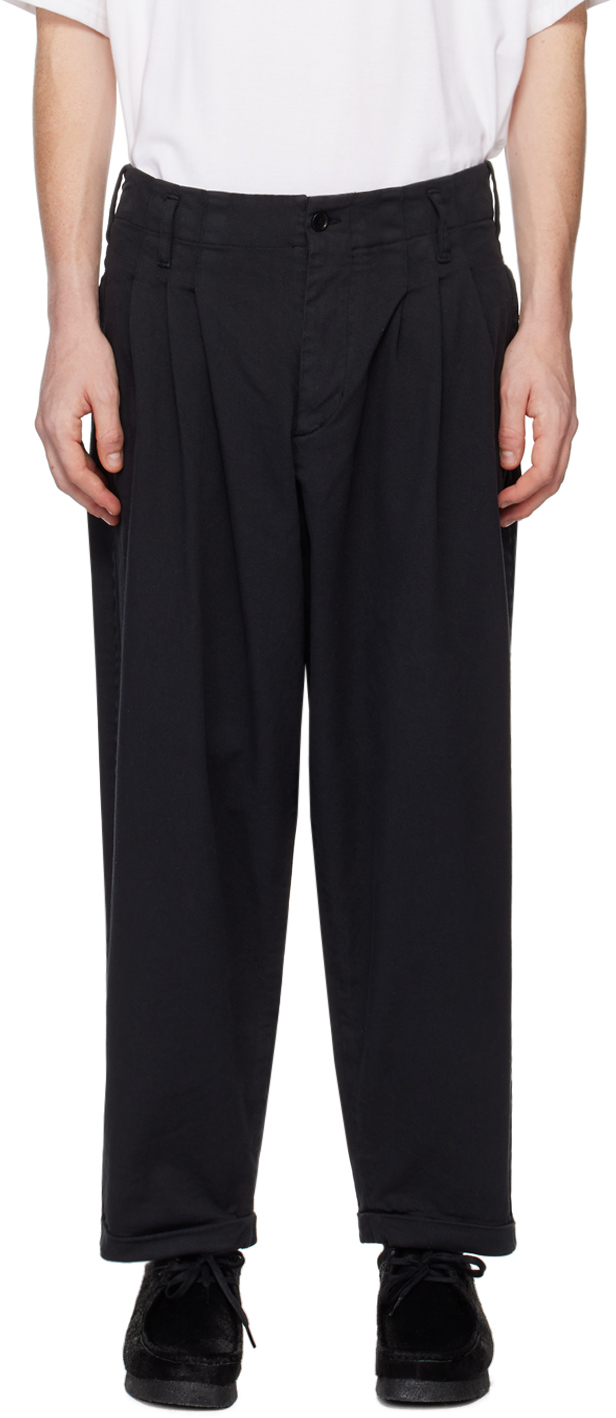 Ymc You Must Create Creole Pleated Cotton-twill Peg Trousers In Black |  ModeSens