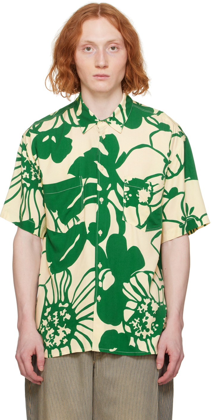 Off-White & Green Mitchum Shirt