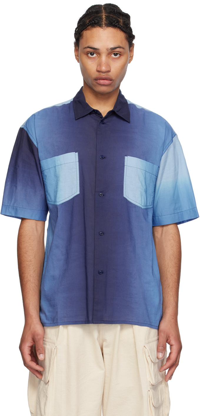 Shop Ymc You Must Create Blue Mitchum Shirt In 40-blue