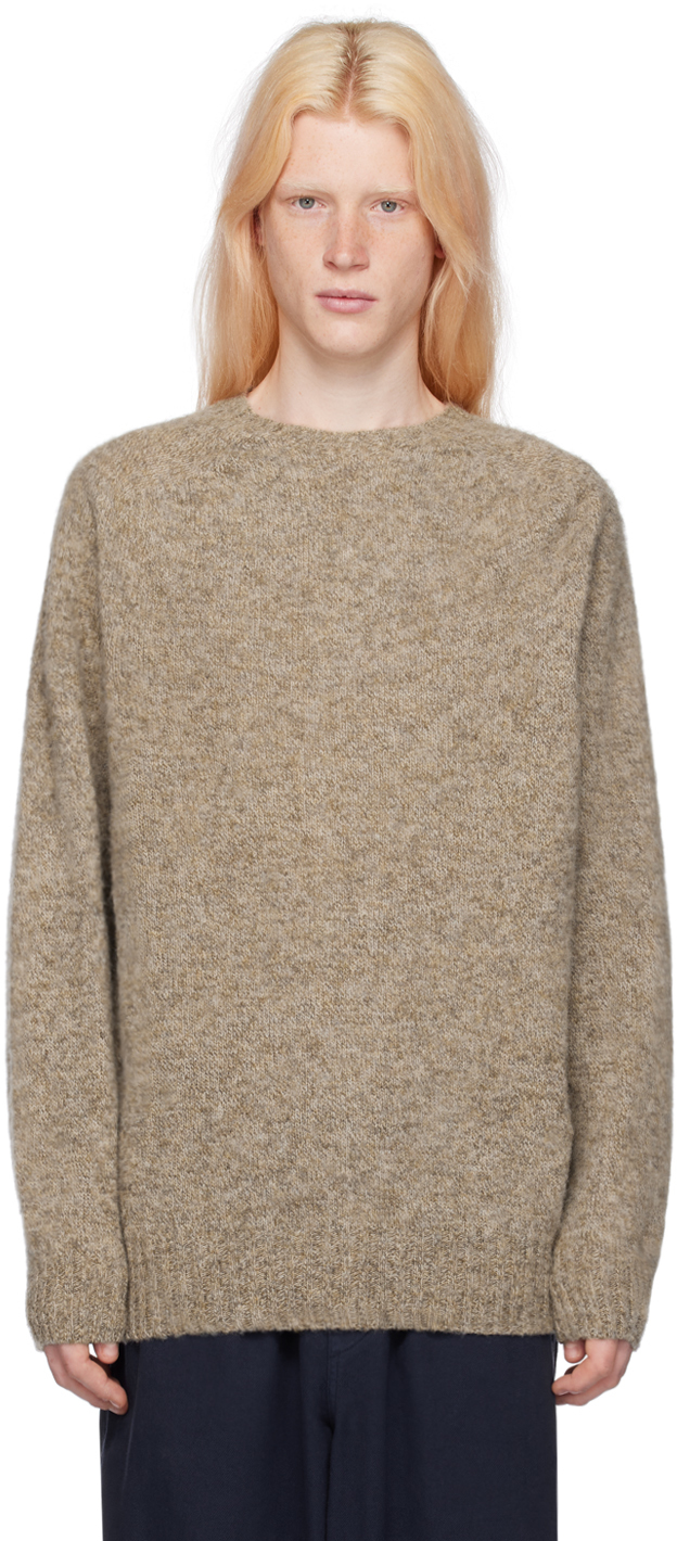 Ymc You Must Create Beige Suededhead Sweater In 20-natural