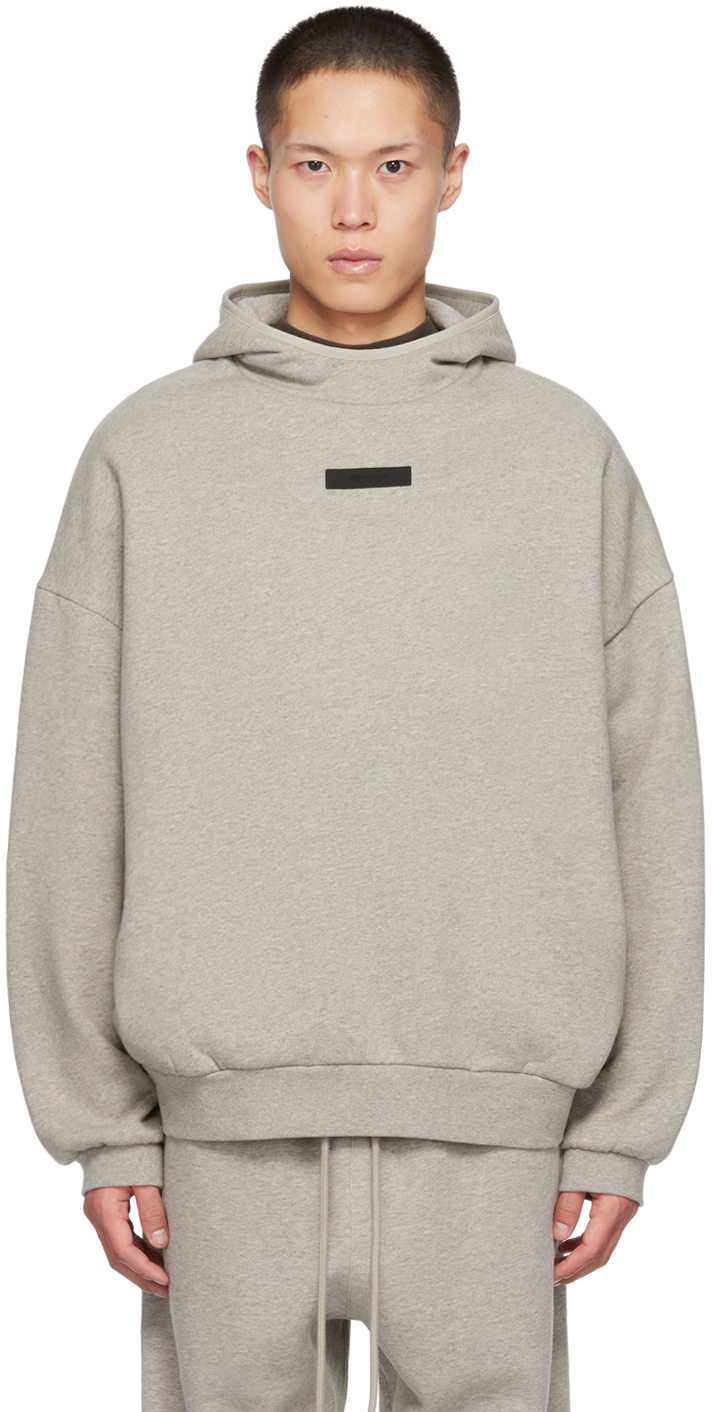Fear of God ESSENTIALS: Gray Pullover Hoodie | SSENSE