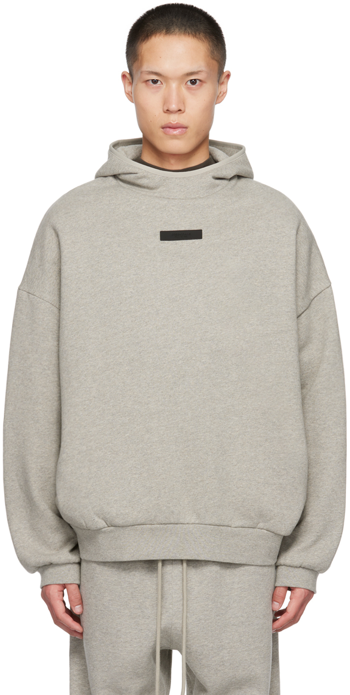 Gray Pullover Hoodie By Fear Of God ESSENTIALS On Sale