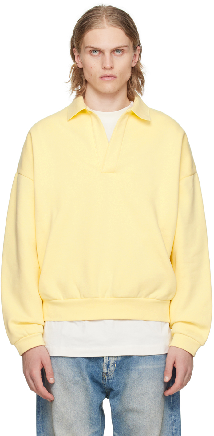 Fear of God ESSENTIALS: Yellow Long Sleeve Polo | SSENSE