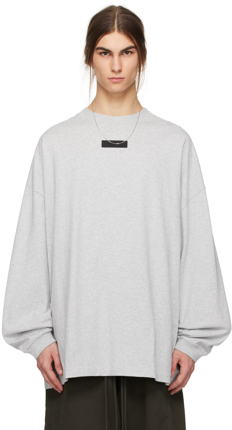 Gray Patch Long Sleeve T-Shirt