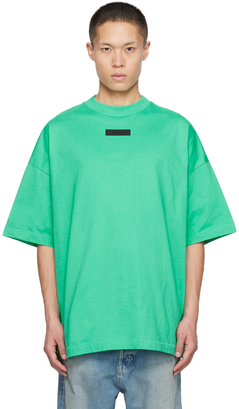 Fear of God ESSENTIALS: Green Crewneck T-Shirt