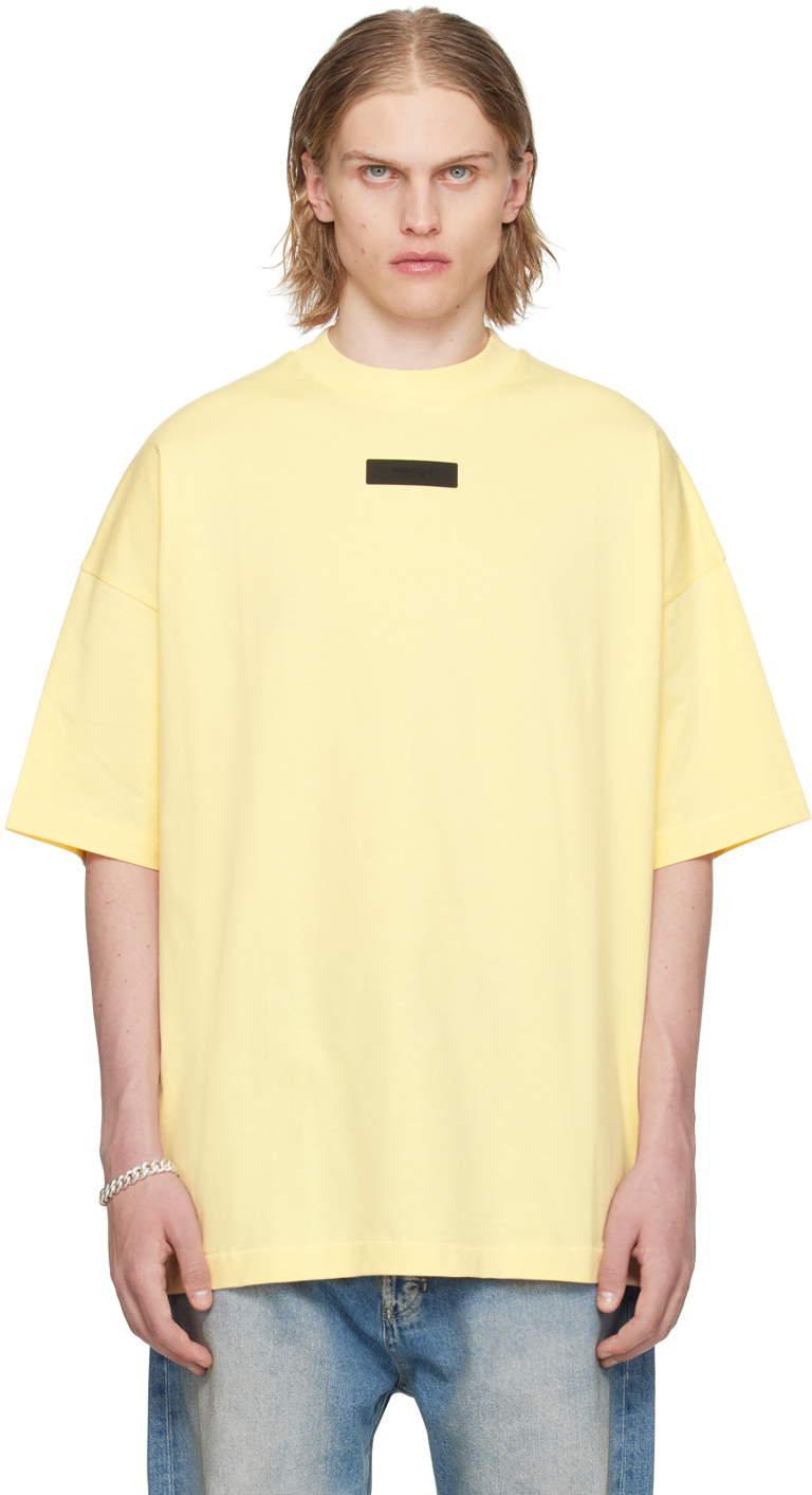 Fear of God ESSENTIALS: Yellow Crewneck T-Shirt | SSENSE