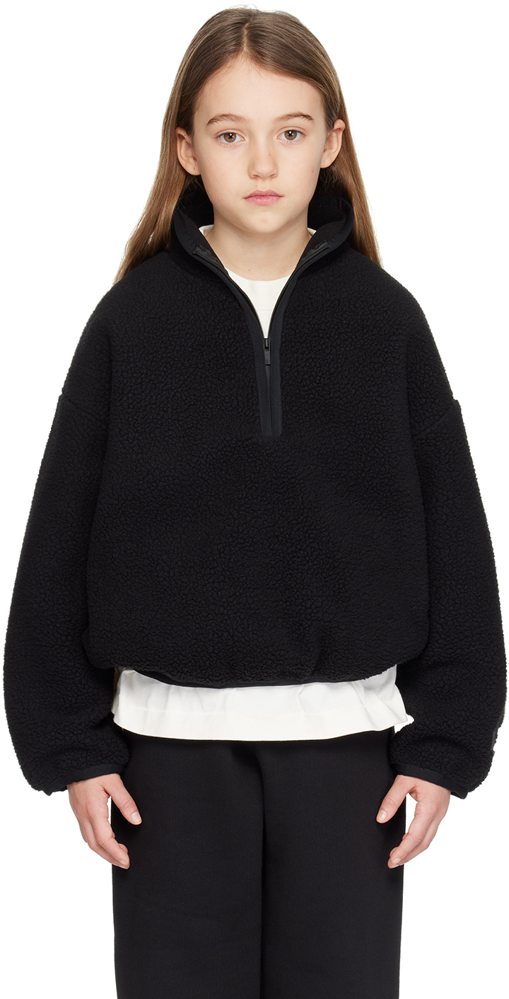 Kids Black Half-Zip Jacket by Fear of God ESSENTIALS | SSENSE Canada