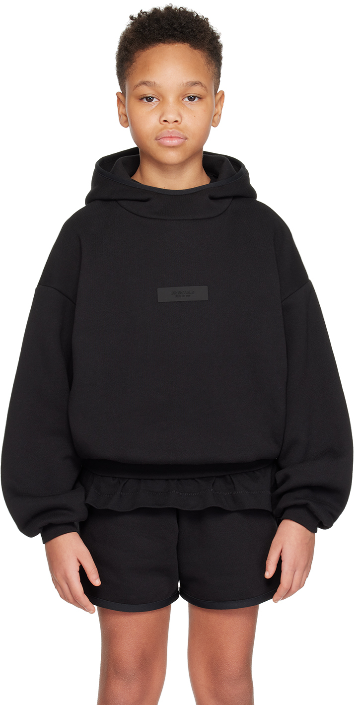 FEAR OF GOD ESSENTIALS KIDS black Logo Hoodie (2-16 Years)