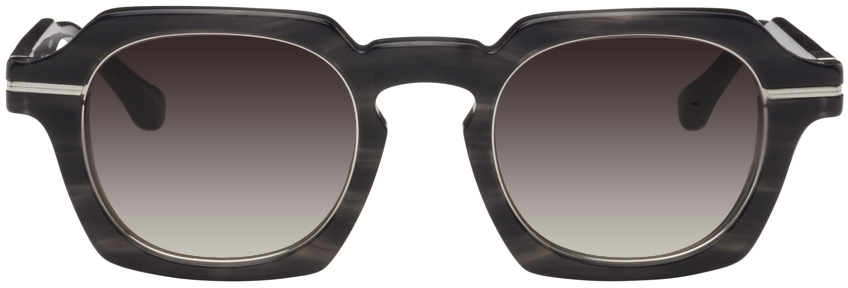 Matsuda Black M2055 Sunglasses In Black Stripe Brushed
