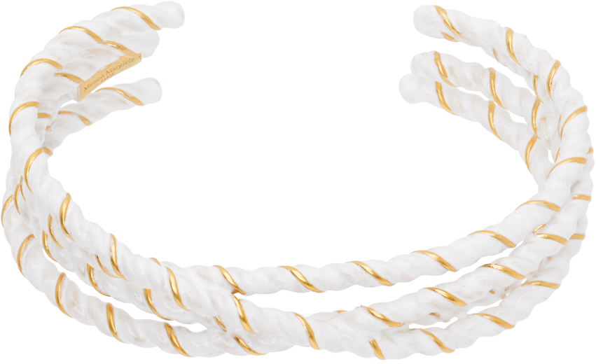 Gold & White Laces Bracelet