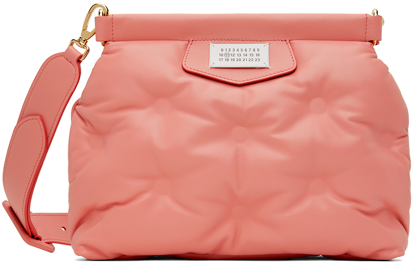 Shop Maison Margiela Pink Glam Slam Classique Small Bag In T4151 Coral