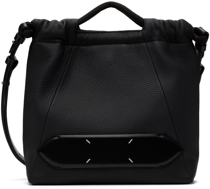 Maison Margiela Black Soft 5ac Drawstring Small Bag In T8013 Black