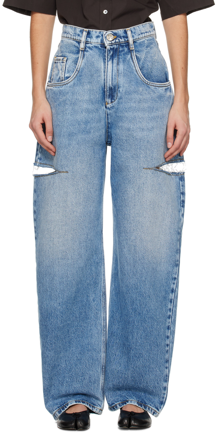 Jeans Maison Margiela Découpés - Denim Bleu Indigo - Taille S - Occasion Très Bon état