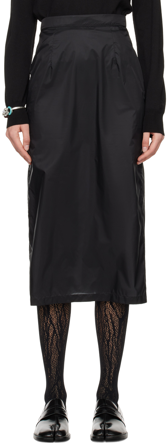 Maison Margiela Black Vented Midi Skirt In 900 Black