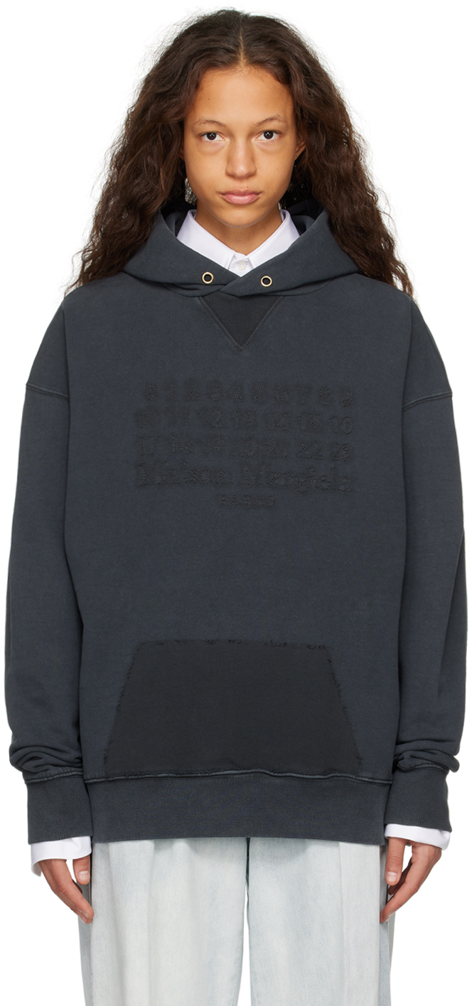 Maison Margiela Gray Reverse Hoodie In 860 Washed Black