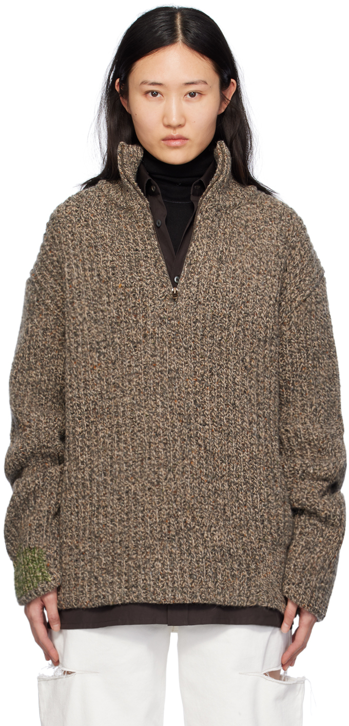 Brown Mended Sweater