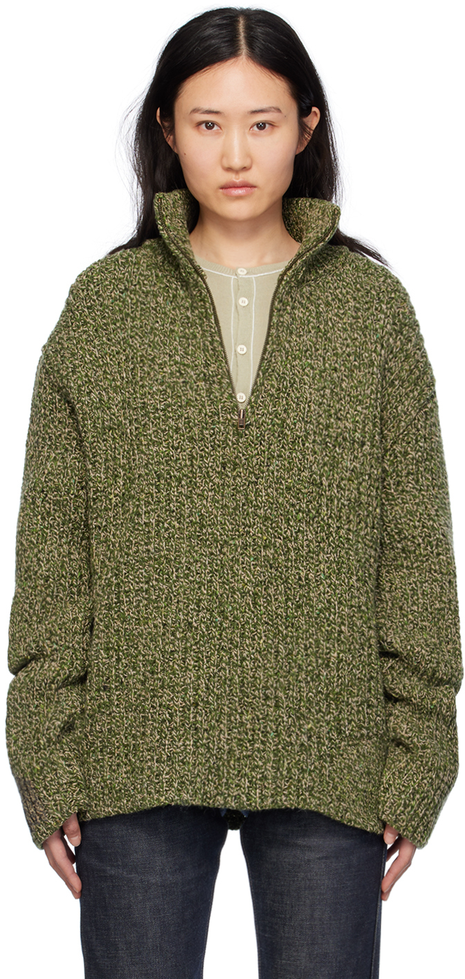 Green Mended Sweater