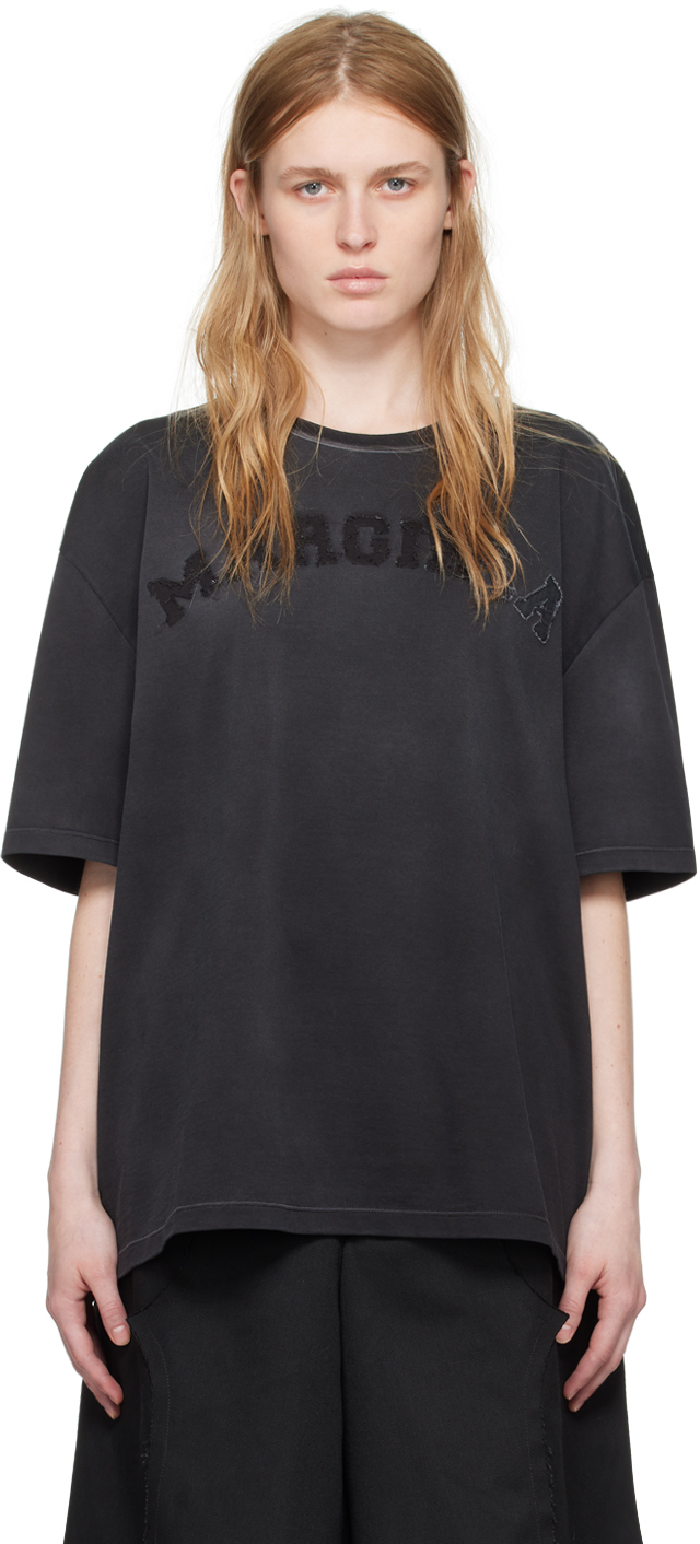 Maison Margiela Gray Heavy T-shirt In 860 Washed Black