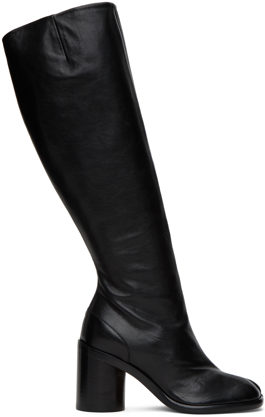 Maison Margiela: Black Tabi Knee-High Boots | SSENSE