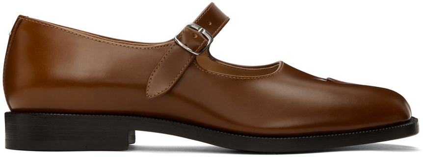 Maison Margiela Brown Tabi Mary-jane Loafers In H8788