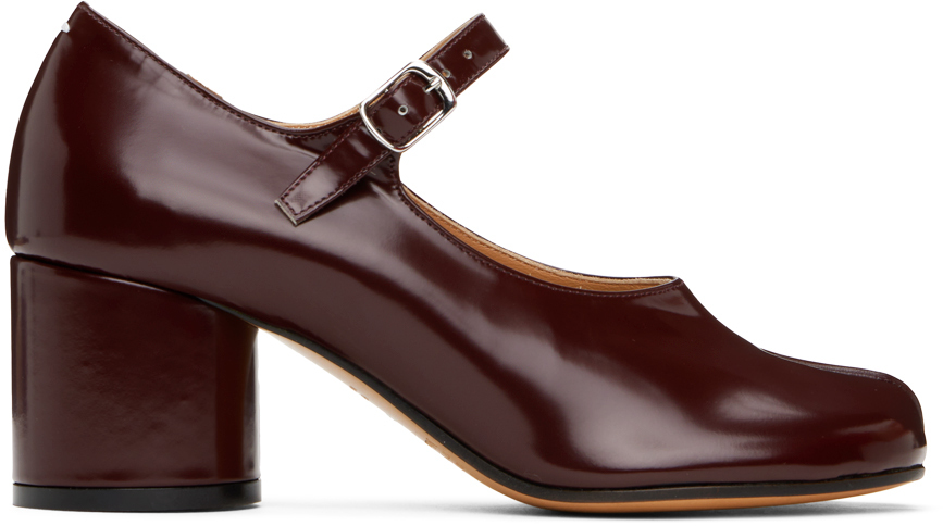 Burgundy Tabi Leather Heels