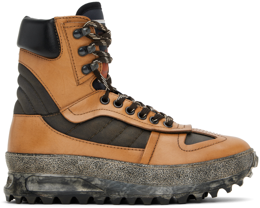 【関税込み】Maison Margiela タン＆ブラック Climber ブーツ Maison Margiela Climber Boots In H8907 Cuoio/ Black - 60