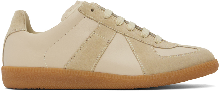 Maison Margiela: Beige Replica Sneakers | SSENSE