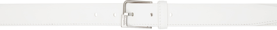 Shop Maison Margiela White Pin-buckle Belt In T1038 White